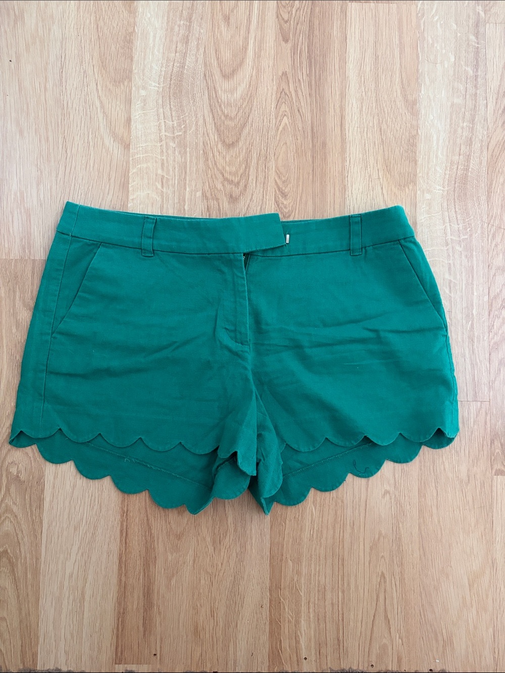 J. Crew Emerald Green Scalloped Shorts